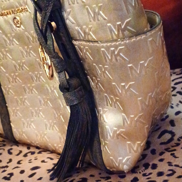 *NWT* Michael Kors Signature Sullivan Gold & Brown PVC Top Zip Tote/Handbag - Picture 6 of 6